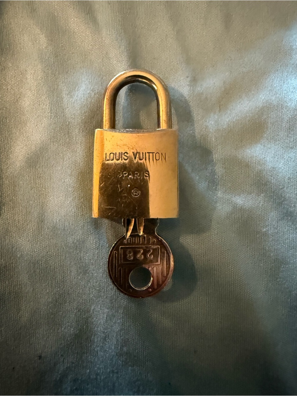 Louis Vuitton Gold Padlock with Matching Key #228